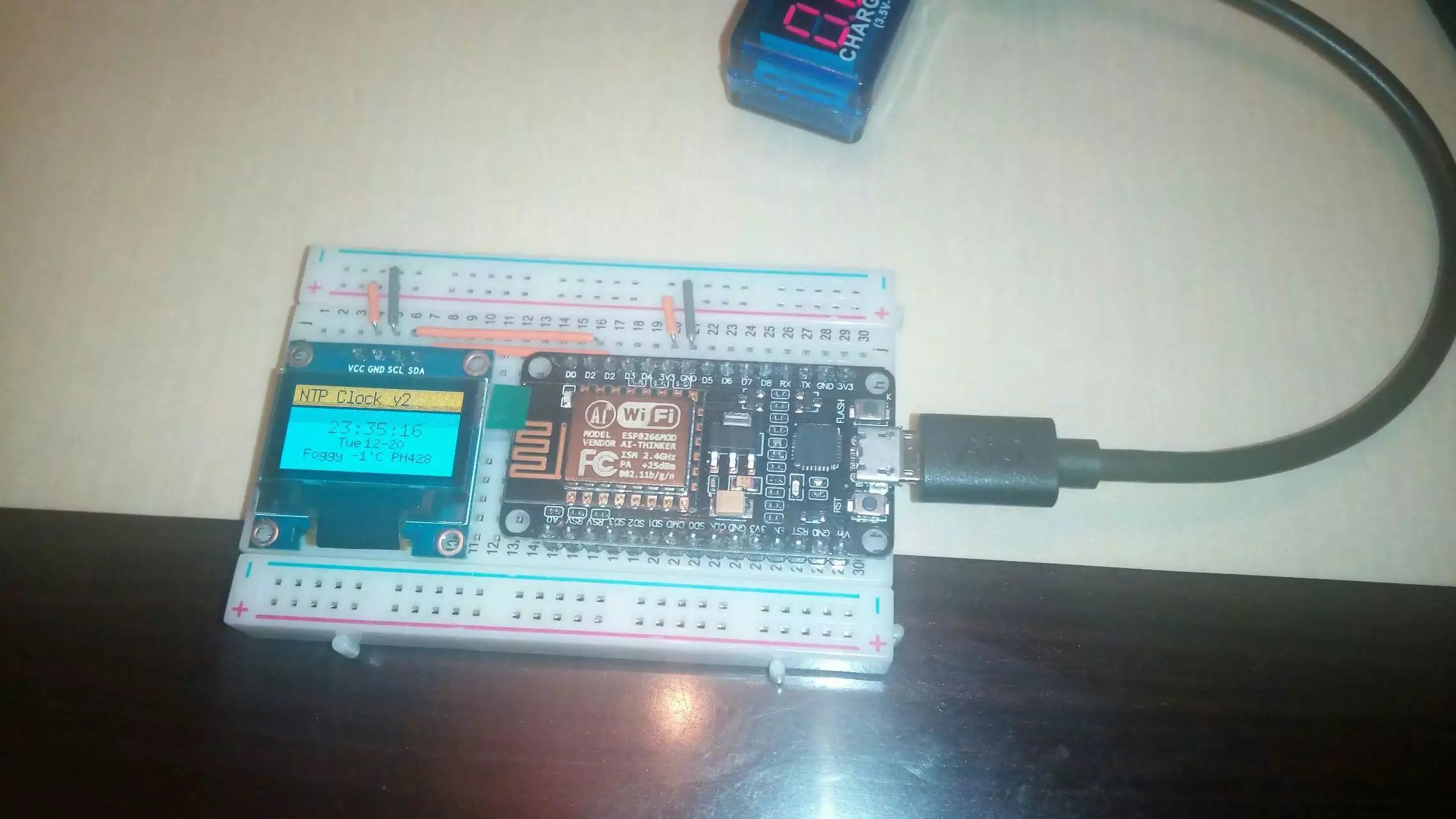 用ESP8266打造NTP网络授时+天气信息的OLED屏幕时钟